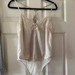 COPY - Abercrombie Nude lace & satin thong cami b…